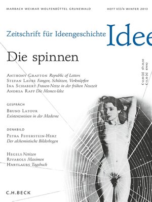 cover image of Zeitschrift für Ideengeschichte Heft VII/4 Winter 2013